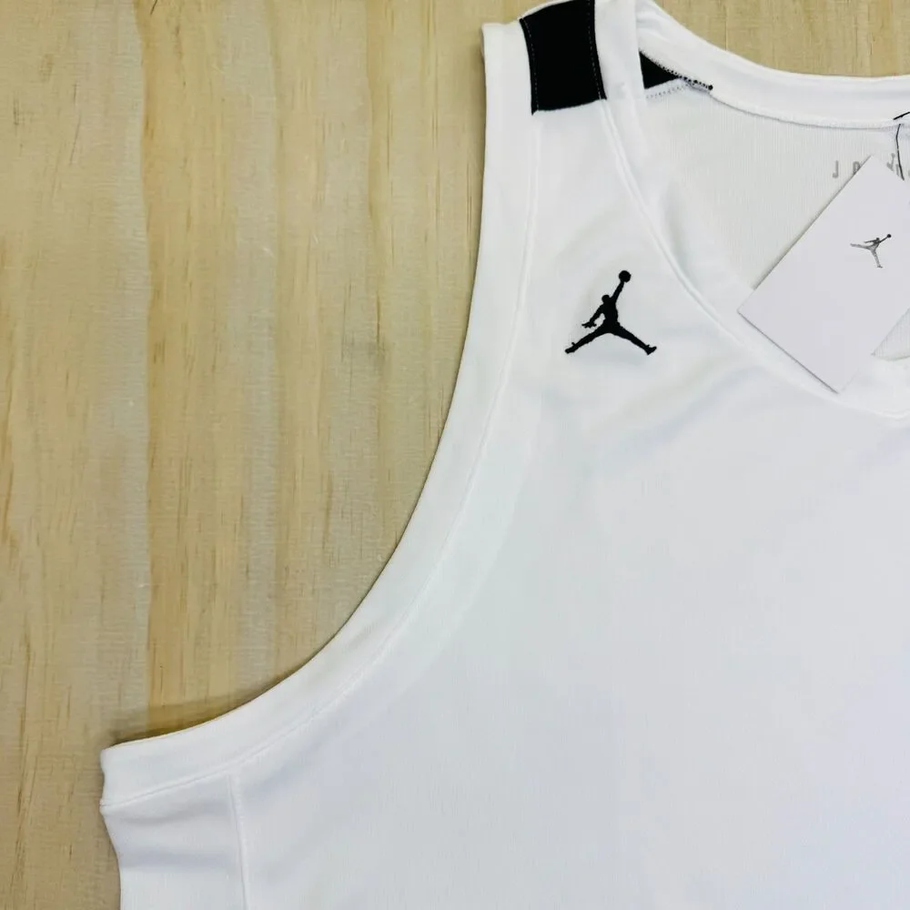 NEW Jordan Overtime Basketball Jersey White Black Mens Size 2XL FQ5296-106